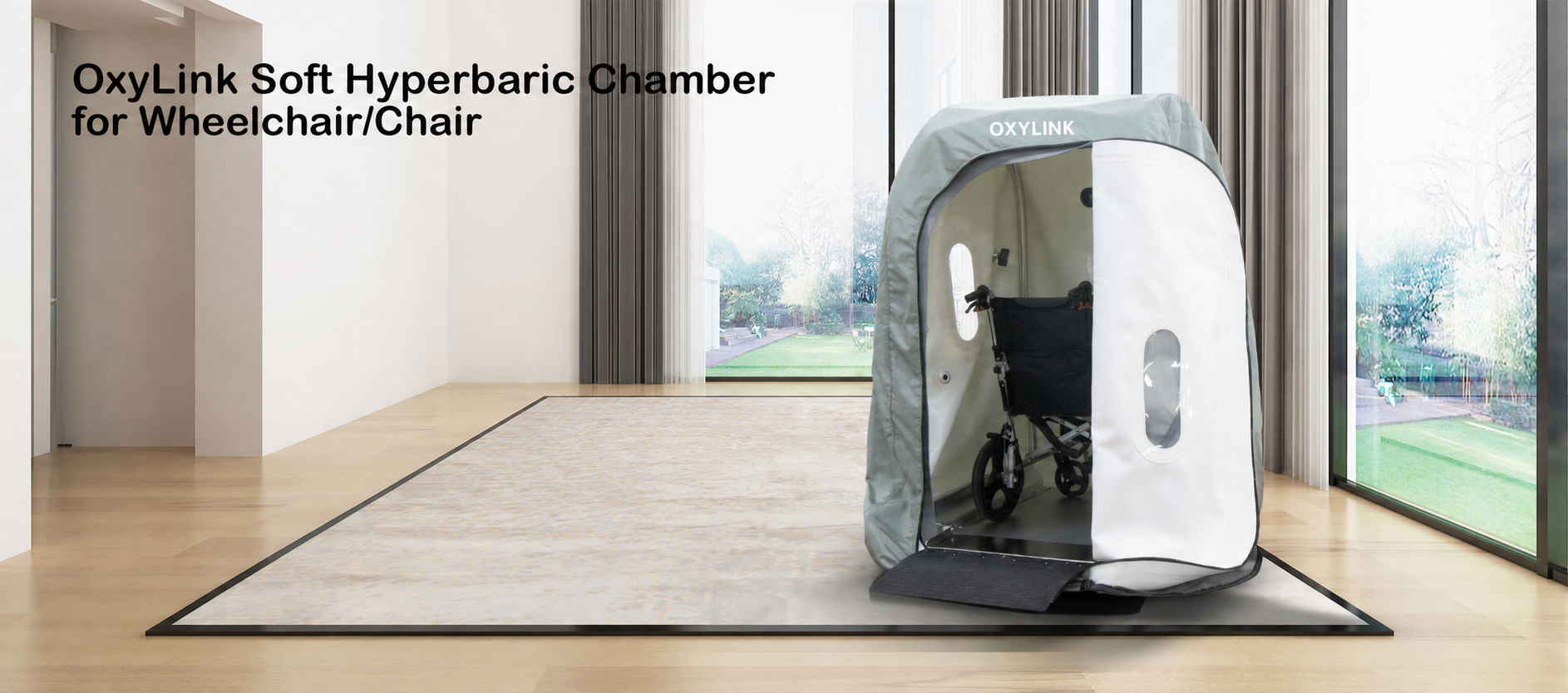 Wheelchair access inside the OxyLink Heal40 chamber